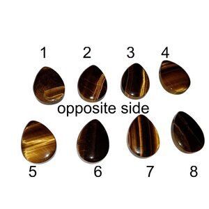 Large Natural Tiger Eye Teardrop Pendant AAA Quality Top Side Drilled